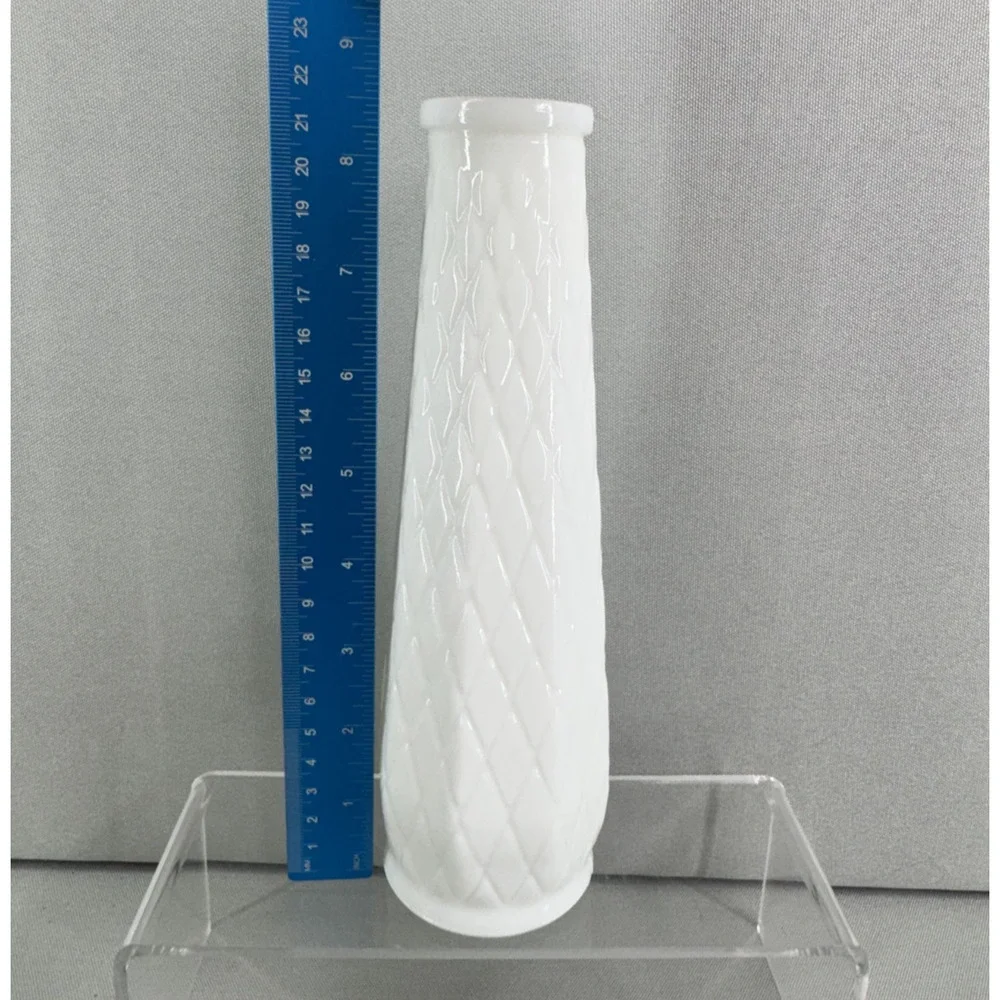 Vintage White Milk Glass Bud Vase 8.5